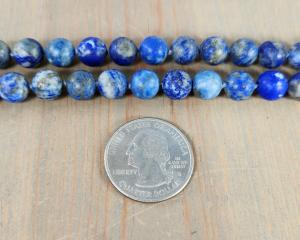 8mm matte blue denim lapis beads