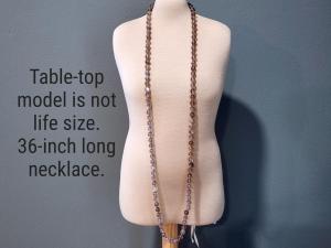 36 inch long gemstone necklace