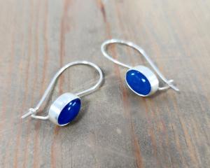 blue onyx kidney wire earrings