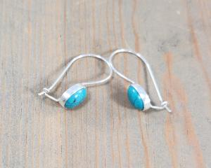 turquoise kidney wire earrings