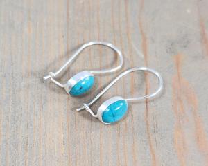 small blue turquoise drop earrings
