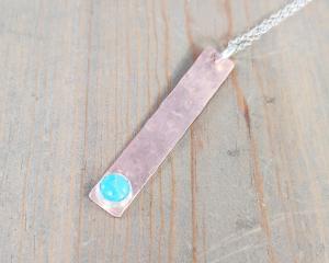 long copper stick pendant