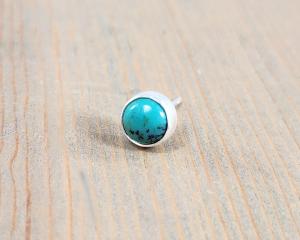 single turquoise earring