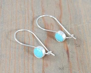 turquoise kidney wire earrings