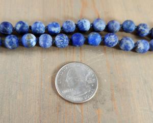 8mm round matte lapis beads