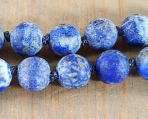 hand knotted blue denim lapis beads