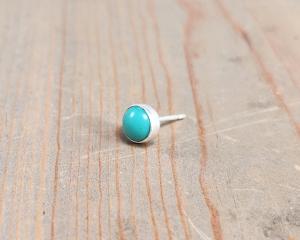 Green blue turquoise stud earring
