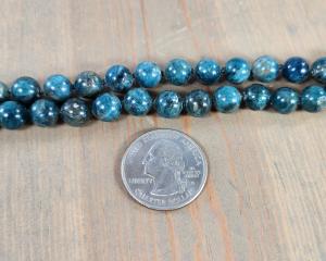 8mm smooth round apatite beads