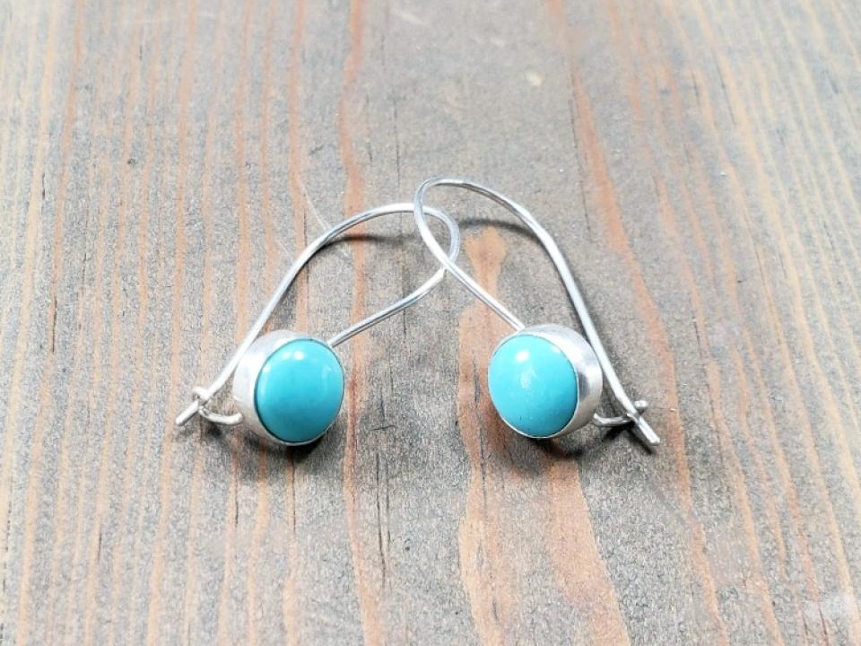 kidney wire turquoise earrings