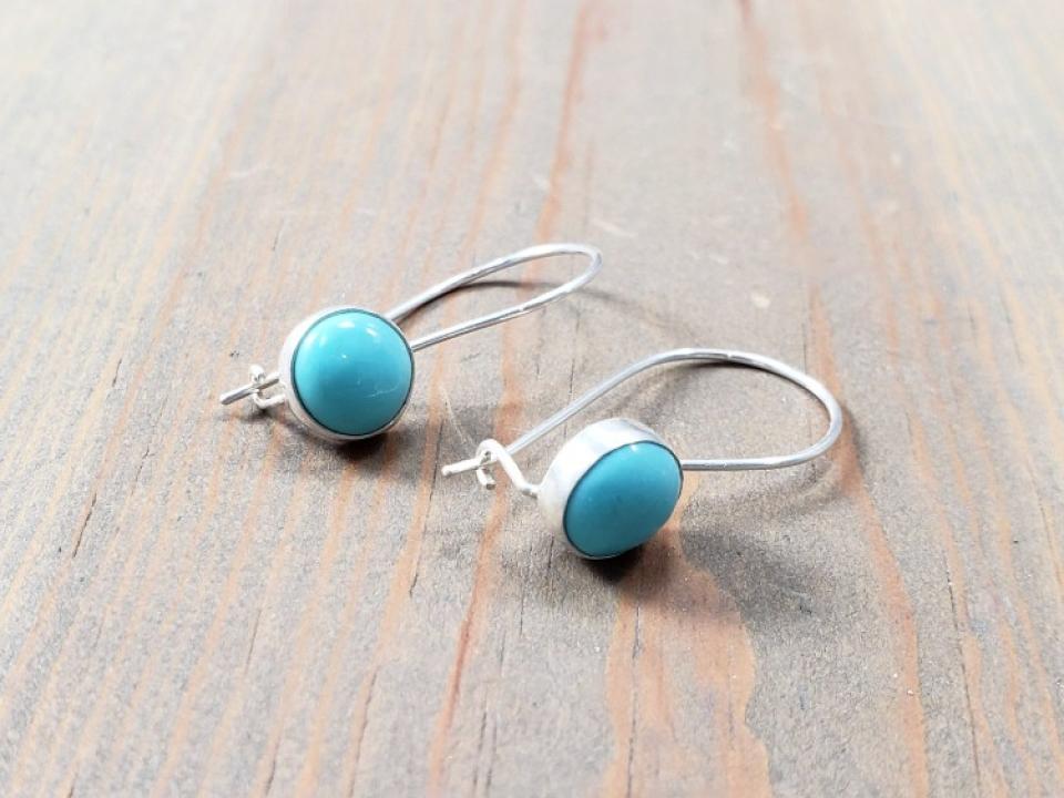 turquoise locking earrings