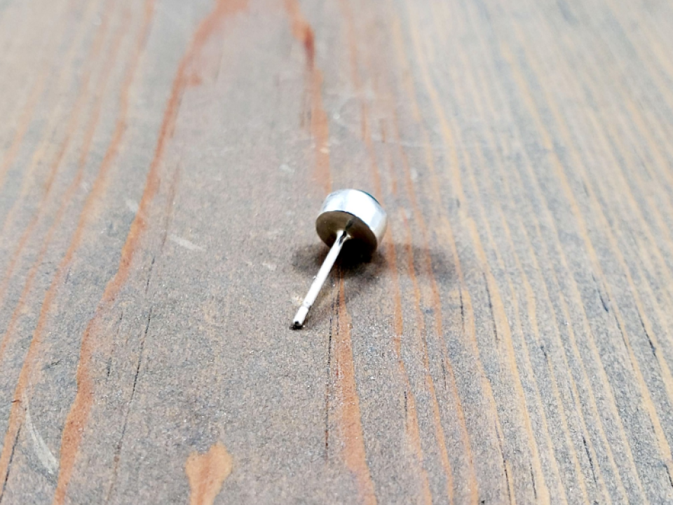 handmade silver stud earring