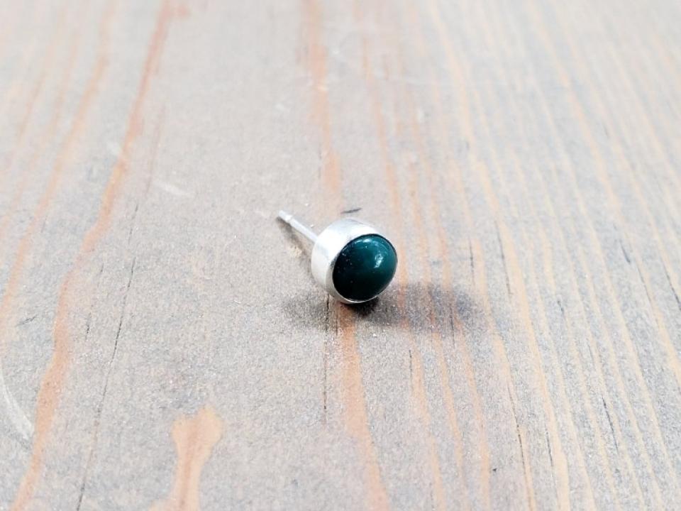 dark green turquoise earring