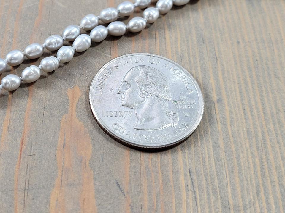 4mm light gray freshwater rice pearls