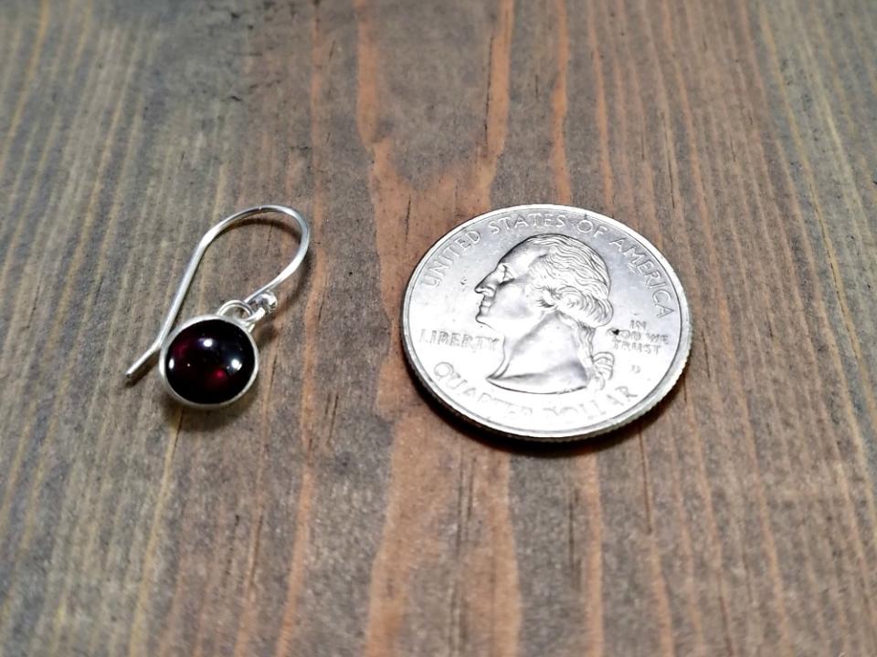 Small Garnet Dangle Earrings