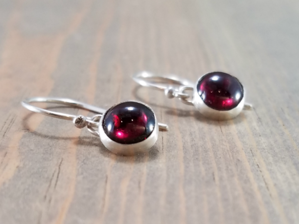 Garnet French Wire Earrings