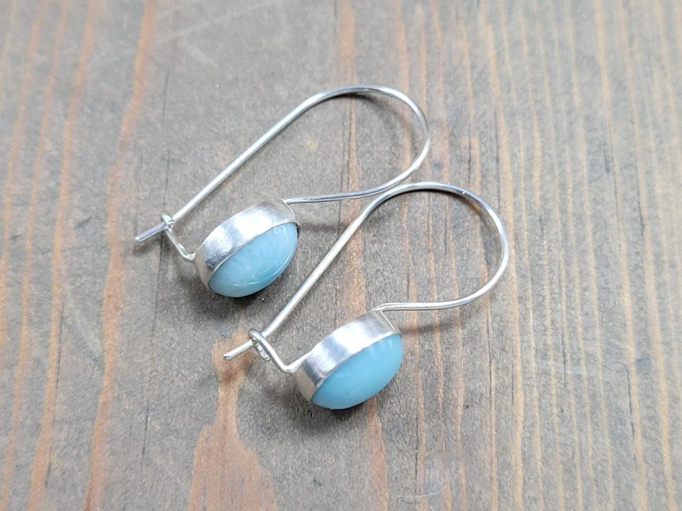 bezel set cabochon earrings