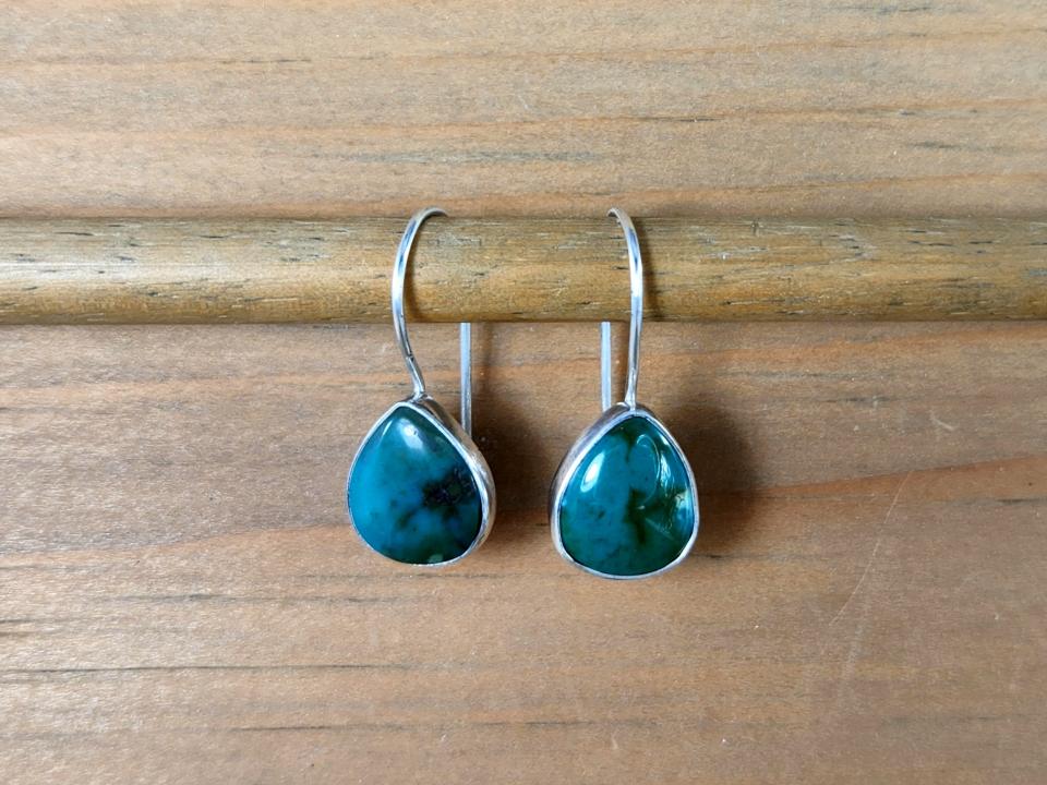 green turquoise earrings