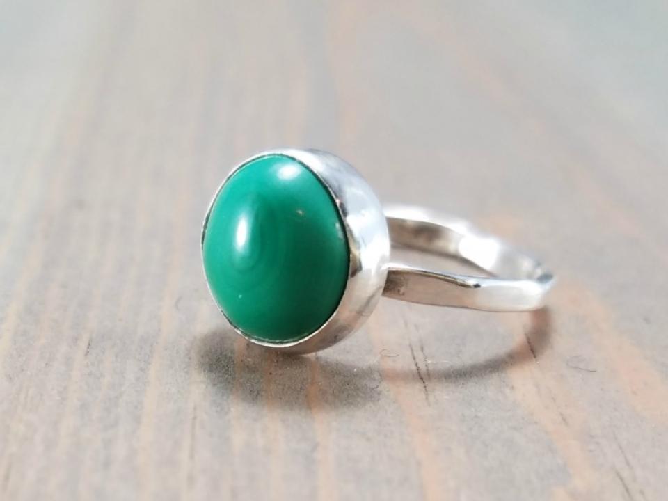 Malachite Solitaire Ring