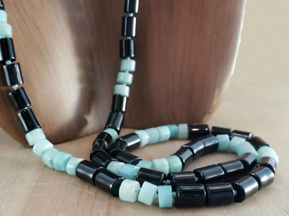 28 inch long beaded necklace