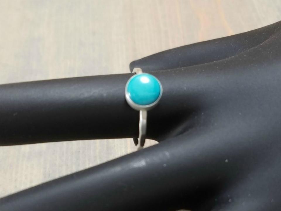 Turquoise Hammered Band Ring