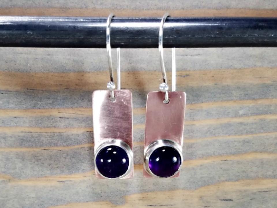 Copper & Amethyst Earrings