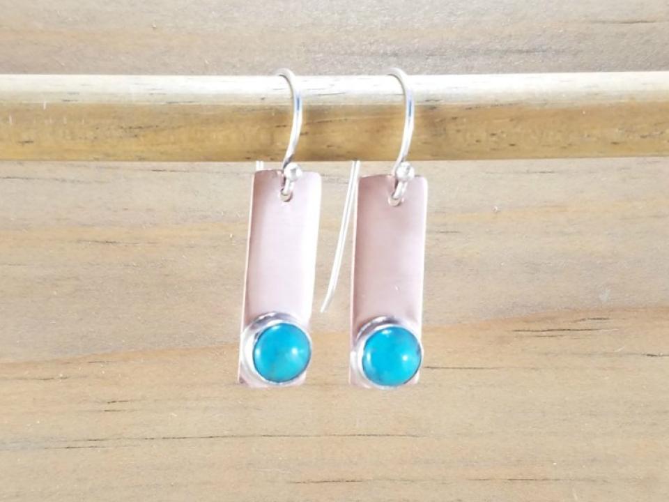 Turquoise Earrings on Copper