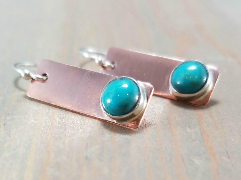 Turquoise Bar Earrings