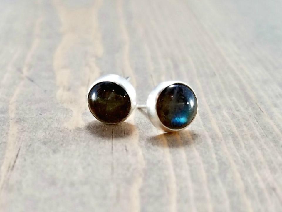 Labradorite Stud Earrings