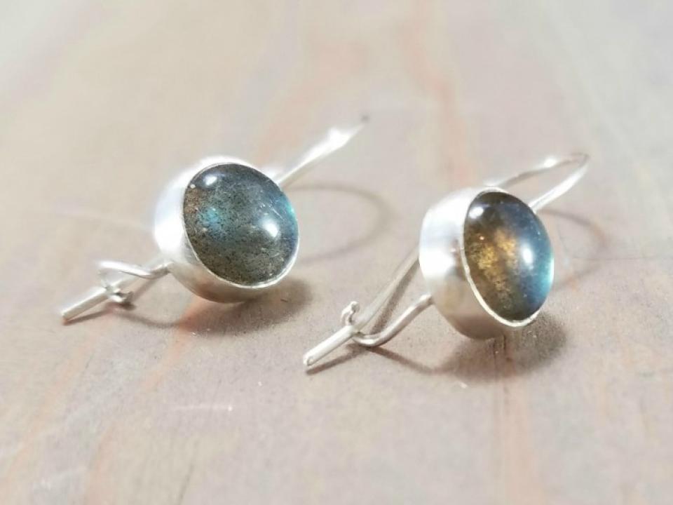 Labradorite Locking Earrings