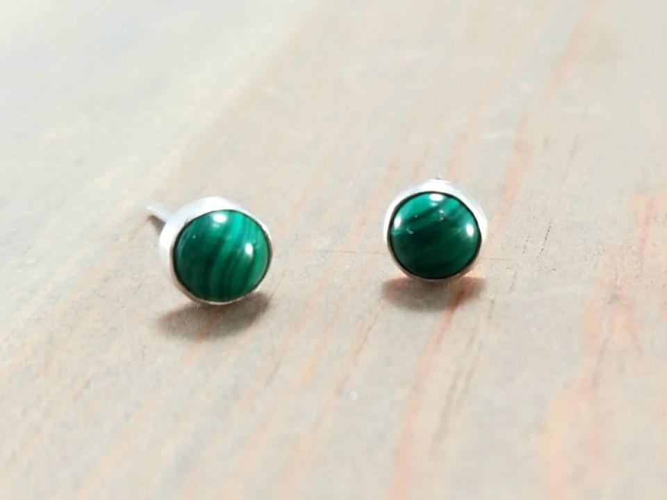 Malachite Stud Earrings