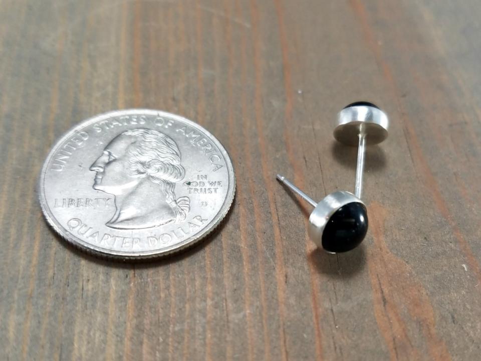 Tiny Black Stud Earrings