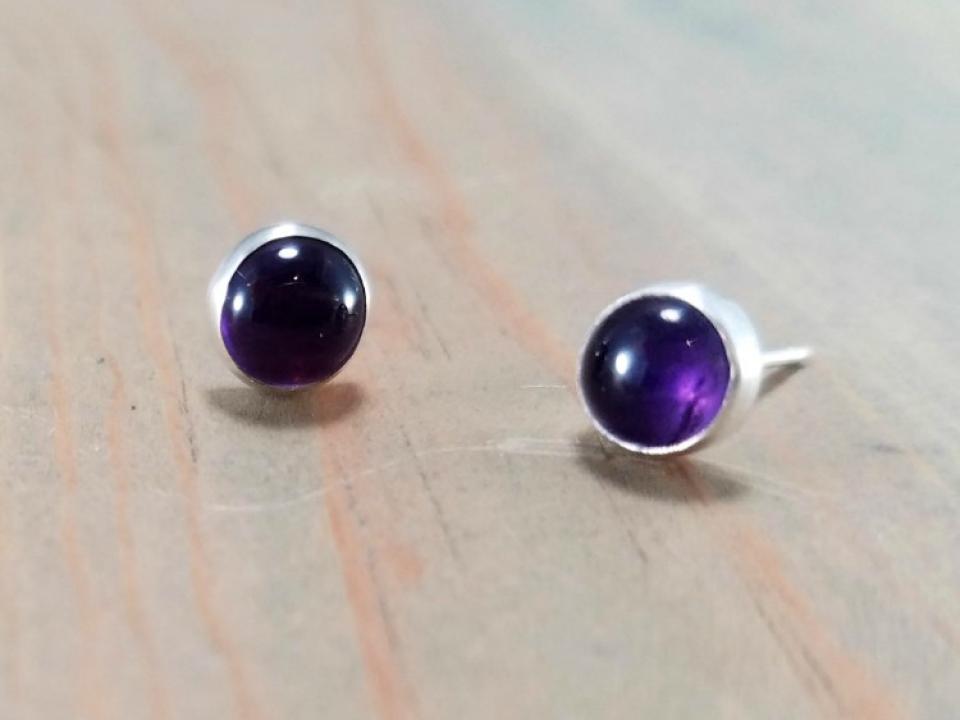 Purple Gemstone Earrings