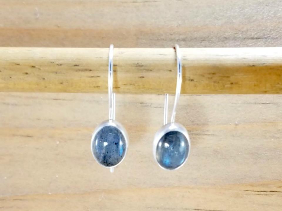 Labradorite Locking Earrings