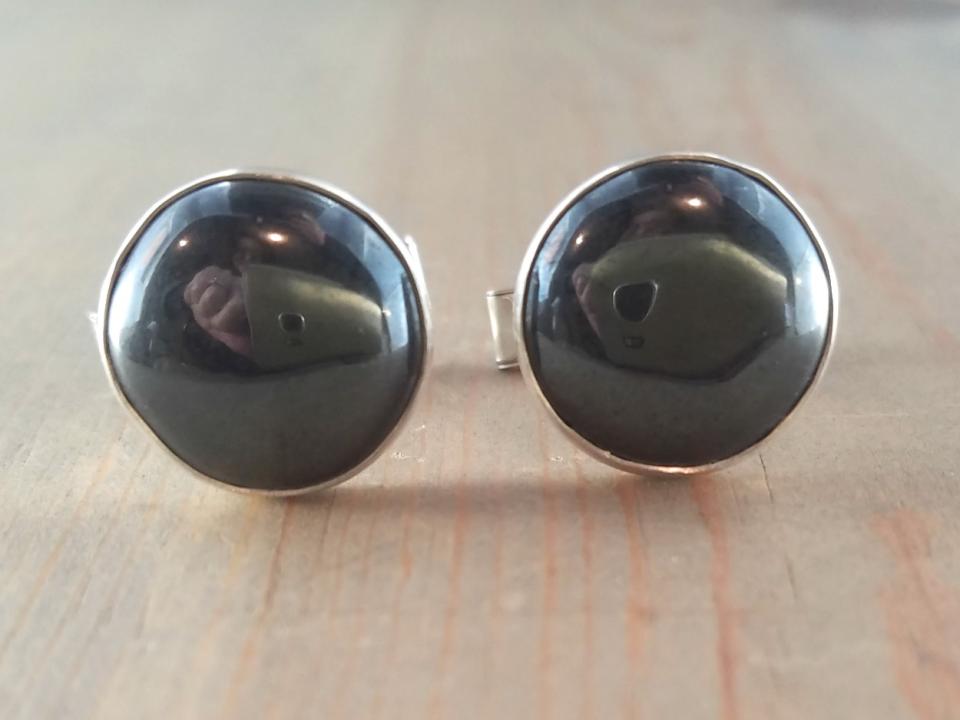 Round gemstone cufflinks