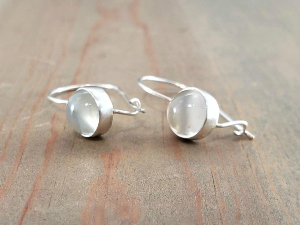 Moonstone Earrings with Kidney Wire | BloomingOak Design