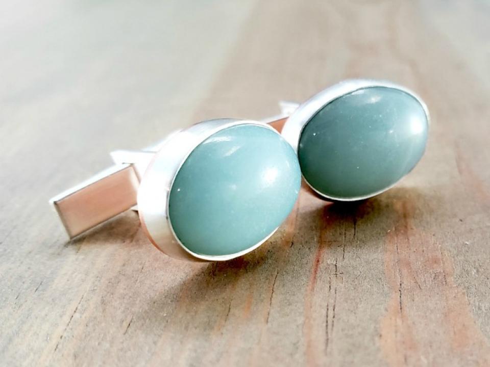 Oval Amazonite Cufflinks