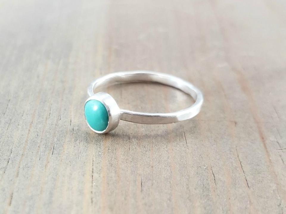 Tiny Turquoise Stacker Ring