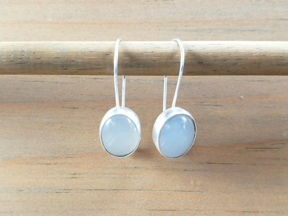 oval moonstone earrings drop