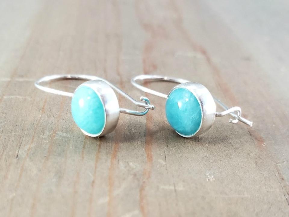 Blue Gemstone Locking Earrings