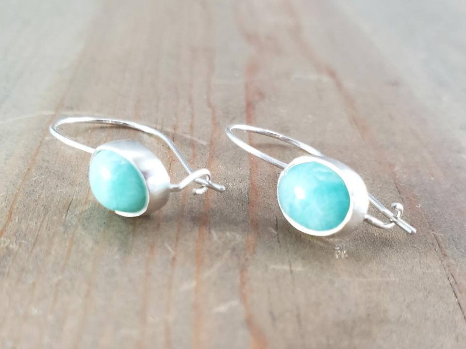 Amazonite Kidney Wire Earrings