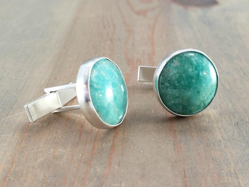 Green Amazonite Cufflinks