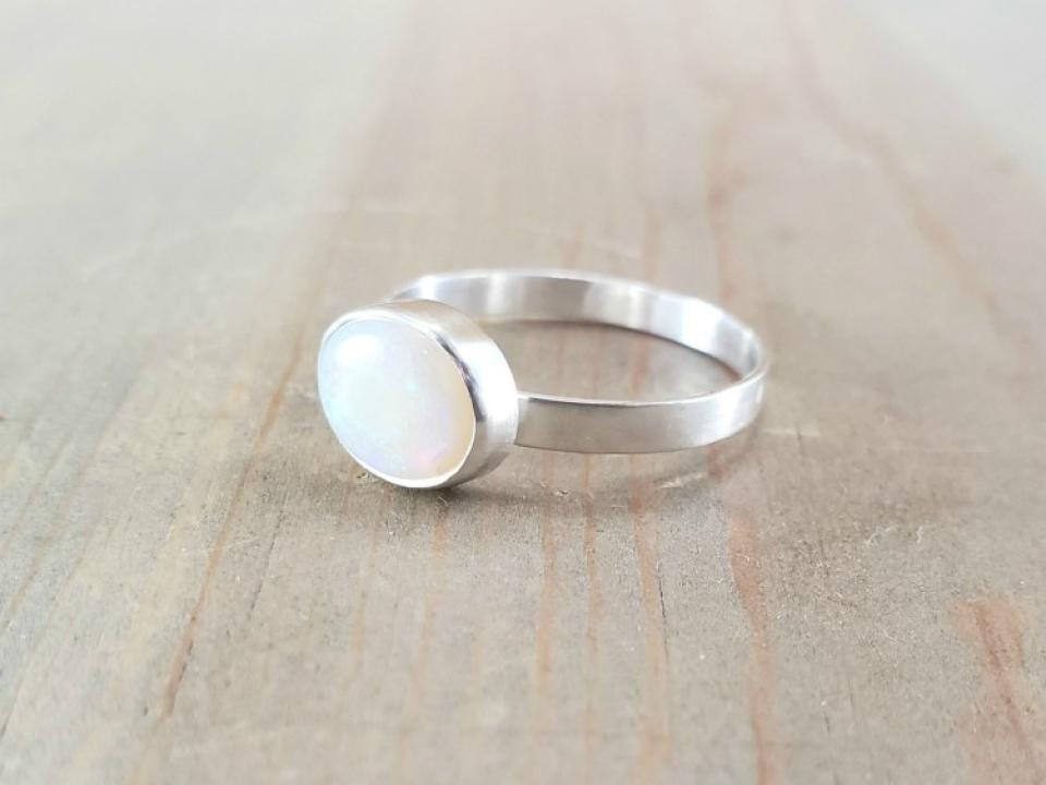 Opal and Sterling Silver Ring