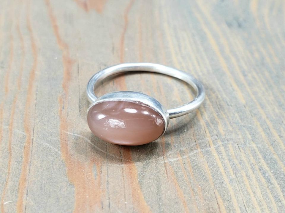 peach moonstone ring