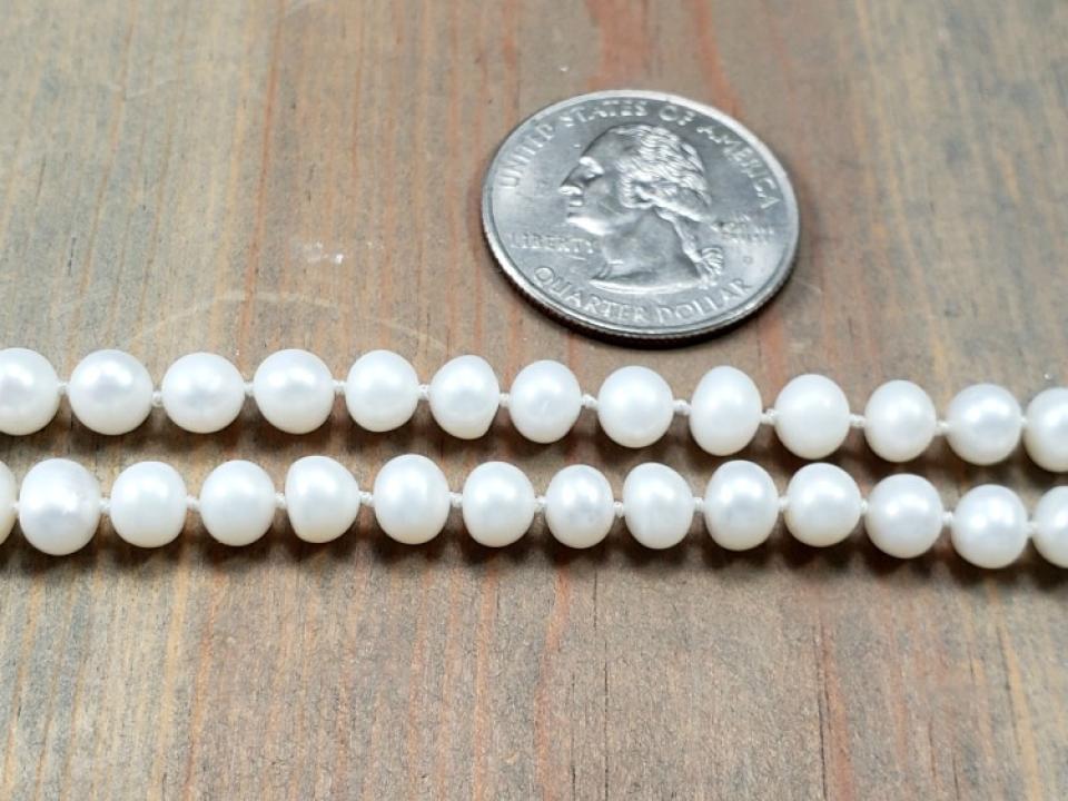 6mm white freshwater pearls