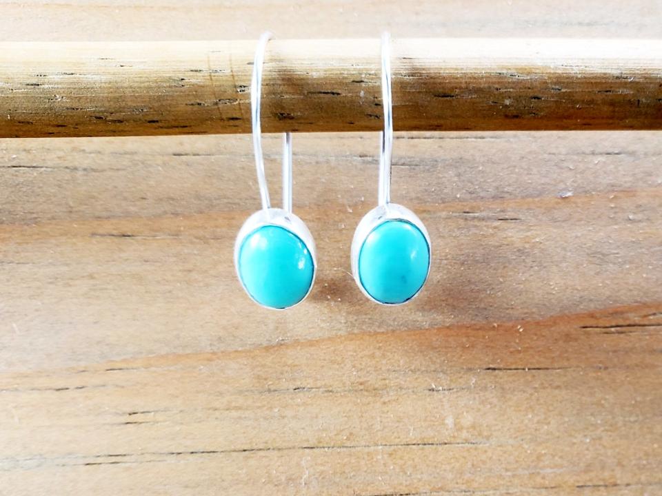 turquoise locking hook earrings