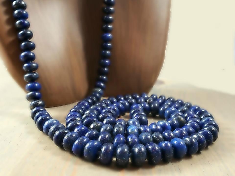 38 inch gemstone bead necklace