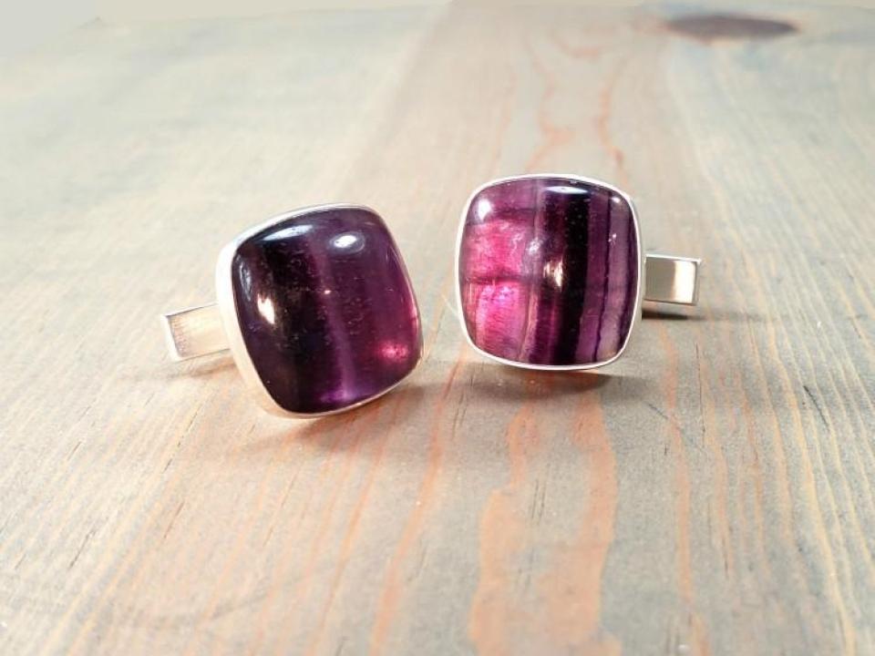 Pink Gemstone Cuff Links