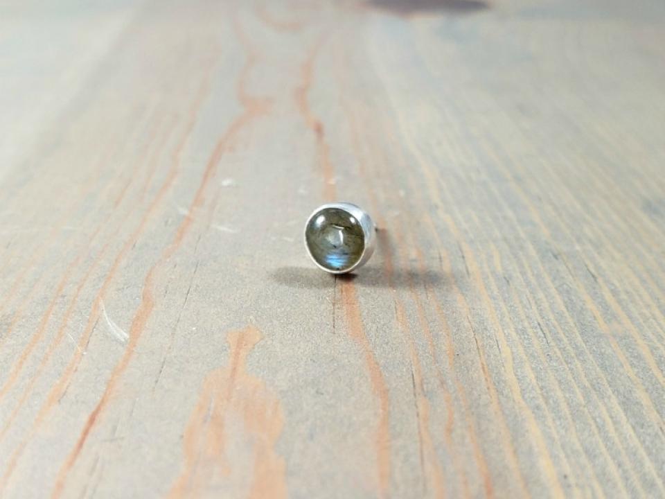 Single Labradorite Post Earring