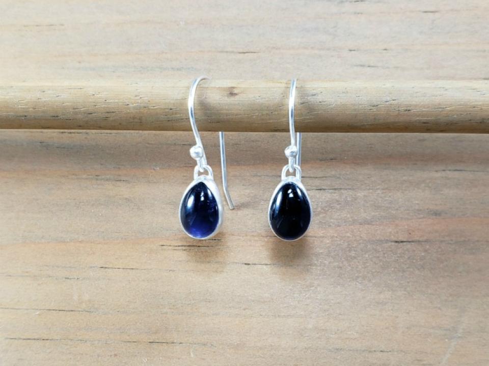 iolite dangle earrings