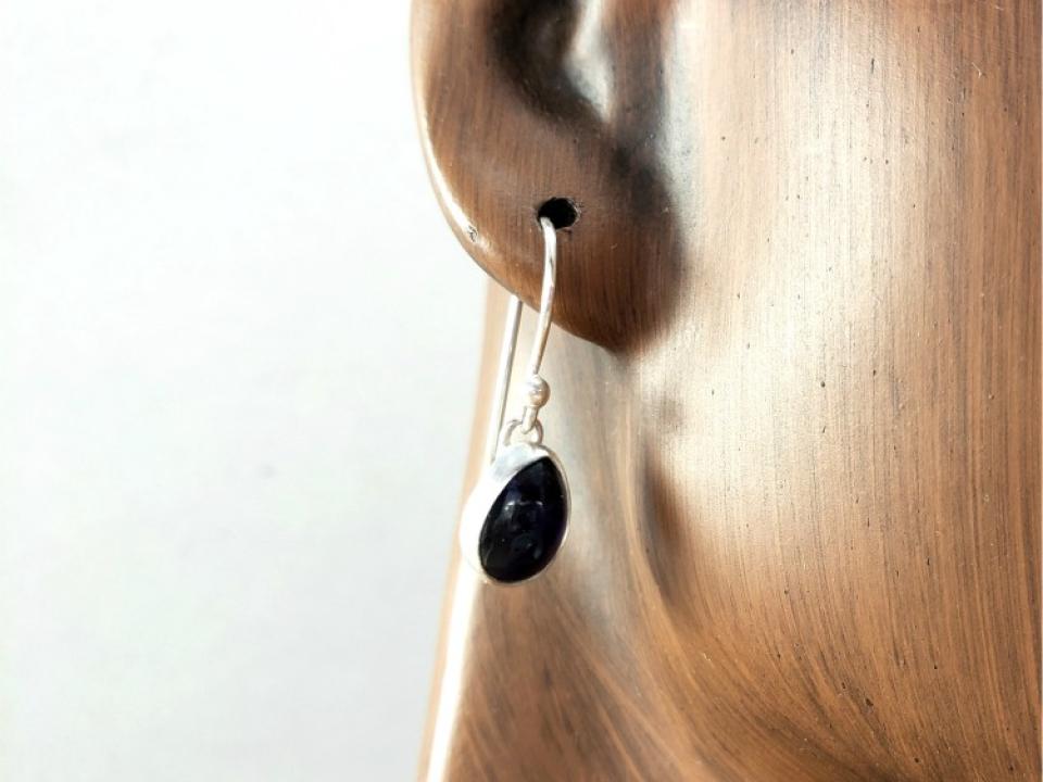 blue gemstone dangle earrings